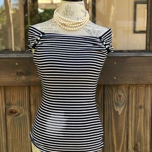 WHBM off shoulder knit top